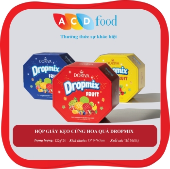 HỘP GIẤY KẸO CỨNG HOA QUẢ DROPMIX